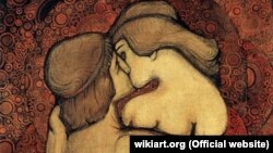 Рассом Всеволод Максимовичнинг "Бўса" асари (Фрагмент) Украина давлат бадиий музейи. 