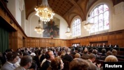 Netherlands - The International Court of Justice at the start of its ruling on Kosovo's unilateral secession from Serbia at the Peace Palace in The Hague, 22Jul2010