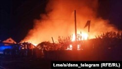 Пажар у выніку расейскай атакі на Прылукі 5 чэрвеня