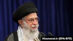 Իրանի գերագույն հոգևոր առաջնորդ Ալի Խամենեին ելույթի ժամանակ, Թեհրան, 1-ը սեպտեմբերի, 2020թ.