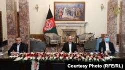 محمد اشرف غنی رئیس جمهوری افغانستان همراه با معاونین اش