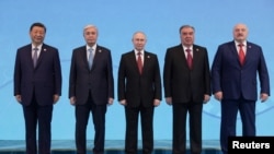 Роҳбарони Чин, Қазоқистон, Русия, Тоҷикистон ва Белорус дар нишасти СҲШ дар Остона. 4 июли соли 2024