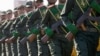 Iran - Members of the Islamic Revolutionary Guards Corps participate in a military parade in Tehran, September 21, 2008.