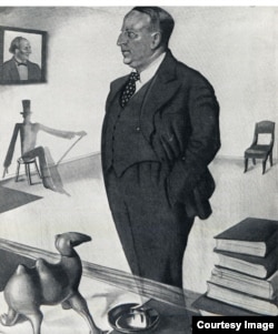 Николай Акимов. Портрет Евгения Шварца, 1939.