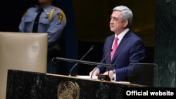 ԱՄՆ - Հայաստանի նախագահ Սերժ Սարգսյանը ելույթ է ունենում ՄԱԿ-ի Գլխավոր ասամբլեայի նստաշրջանում, Նյու Յորք, 24-ը սեպտեմբերի, 2014թ․