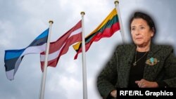 Саломе Зурабишвили и флаги стран Балтии