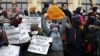 Protesters rally in support of Russian opposition leader Aleksei Navalny in Moscow on January 31.