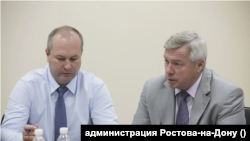 Слева направо: бывший мэр Ростова и экс-министр транспорта Ростовской области Виталий Кушнарев и бывший губернатор региона Василий Голубев 