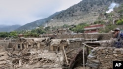 نمای پس از زلزله در دره نور ولایت کنر