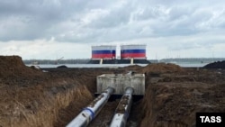 Водозабірна станція в Ростовській області для перекачування води з Дону на окуповані Росією території Донбасу, березень 2023 року