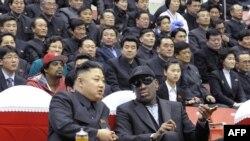 Бывший баскетболист NBA Деннис Родман и северокорейский лидер Ким Чен Ын 