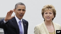 АКШ президенти Барак Обама менен Ирландия президенти Мэри МакАлииз, Дублин, 23-май, 2011-жыл