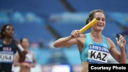 Виктория Зябкина, легкоатлетка  из Казахстана, на универсиаде в Южной Корее. 