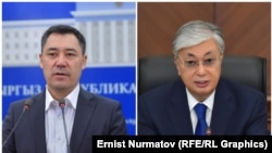 Кыргызстандын президентинин милдетин аткаруучу, премьер-министр Садыр Жапаров менен Казакстандын президенти Касым-Жомарт Токаев.