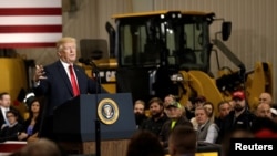 Президент Дональд Трамп Сириядан америкалык аскерлер кете турганын айткан учур. 29-март, 2018-жыл.