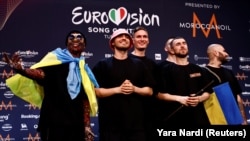 İtaliya-Ukraynanın "Kalush Orchestra"  qrupunun üzvləri,  2022 Eurovision mahnı yarışması.