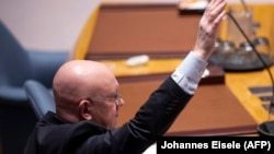 Орусиянын БУУдагы өкүлү Василий Небензя БУУнун Коопсуздук кеңешинин жыйынында. 