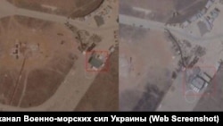 Скриншот спутникового снимка с телеграм-канала ВМСУ с последствиями удара по аэродрому «Херсонес» в Севастополе