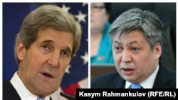 АКШ мамлекеттик катчысы Жон Керри жана Кыргызстандын тышкы иштер министри Эрлан Абдылдаев