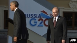 АКШ президенти Барак Обама менен Орусиянын президенти Владимир Путин Санкт-Петербургда өткөн Чоң жыйырманын саммитинде. 6-сентябрь, 2013-жыл. 