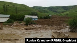 Село Кыржол после оползня.