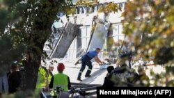 Нови-Сад шаарындагы кырсык болгон темир жол станциясы.