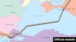 Карта пролягання «Турецького потоку»