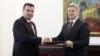 SDSM leader Zoran Zaev (left) and Macedonian President Gjorge Ivanov