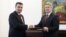 SDSM leader Zoran Zaev (left) and Macedonian President Gjorge Ivanov