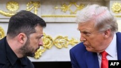 Президент Украины Владимир Зеленский и президент США Дональд Трамп в Белом доме, Вашингтон, 18 августа 2025 года