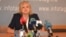 Moldova - Aurelia Grigoriu, Moldavian Ombudsman at press conference, Chisinau