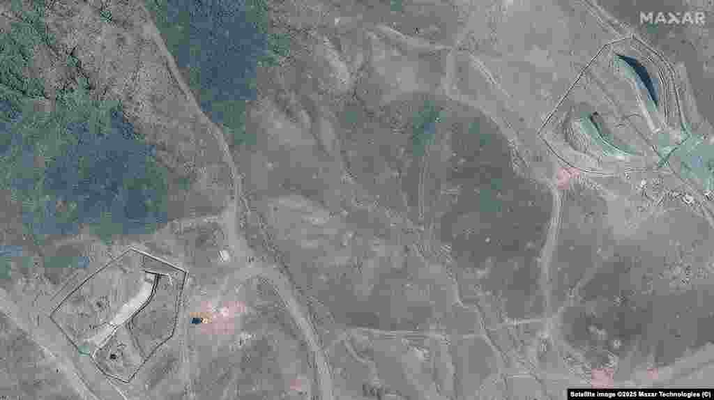 Fordo kompleksinin tunel girişləri ABŞ zərbələrindən əvvəl və sonra.