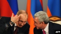 Նախագահներ Վլադիմիր Պուտինը և Սերժ Սարգսյանը Հայաստանի նախագահի նստավայրում, 2-ը դեկտեմբերի, 2013