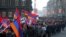 Armenia -- Opposition supporters march through central Yerevan  to mark International Human Rights Day, 10Dec2010.