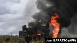 Russiýanyň Ukrainada ýok edilen harby ulagy