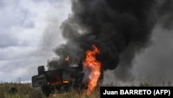 Украинанын аймагында талкаланган орус аскердик техникасы. Иллюстрациялык сүрөт.