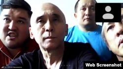 Kazakh activists Askhat Zheksebaev, Abai Begimbetov, Noyan Rakhymzhanov, and Qairat Qylyshev, pictured in August 2021.