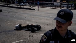 Ռուսական խոցված հրթիռի բեկորը, Կիև, 29 մայիսի, 2023թ,