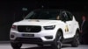 Switzerland - A Volvo XC40 car displayed at the Geneva International Motor Show, March 5, 2018.