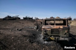 Знищена військова техніка біля Дебальцева. Лютий 2015 року