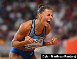 Реакція Марини Бех-Романчук на срібний стрибок на чемпіонаті світу в Катарі у 2019 році