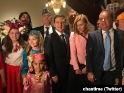 Олена Зеленська разом із чоловіком Володимиром Зеленським під час зустрічі із представниками української діаспори у США. Нью-Йорк, 23 вересня 2019 року