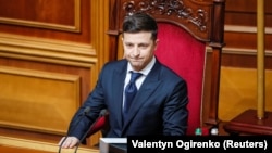 Володимир Зеленський у Верховній Раді під час інавгурації на посаду президента України. Київ, 20 травня 2019 року