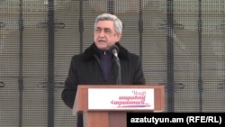 Սերժ Սարգսյանը նախընտրական հանդիպման ժամանակ, Կոտայքի մարզ, 31-ը հունվարի, 2013թ.