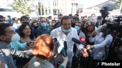 Armenia -- Prosperous Armenia Party leader Gagik Tsarukian arrives for a court hearing on his pre-trial arrest, September 25, 2020.