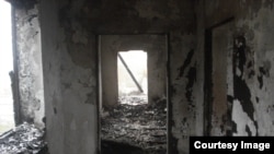 Сожженные дома родственников боевиков в Чечне