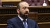 Armenia - Foreign Minister Ararat Mirzoyan speaks in the Armenian parliament, Yerevan, April 16, 2025.