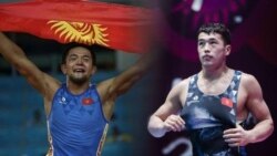 Кыргызстандык балбандар Калы Сулайманов жана Акжол Махмудов.