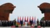 Armenia - Prime Minister Nikol Pashinian speaks during an official ceremony at a war memorial in Sardarapat, May 28, 2025.
