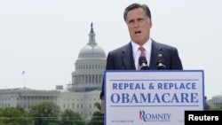 Президенттикке талапкер республикачыл Мит Ромни Жогорку Соттун чечимин уккандан кийин. Вашингтон, 28-июнь 2012